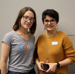 Anna Friedlander, Google Engineering, Zürich, och Anita Borg Alumni i Sverige Asreen Rostami, doktorand vid Stockholm univeristets Institutionen för data- och systemvetenskap. 
