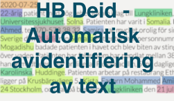 HB Deid - Automatisk avidentifiering av text