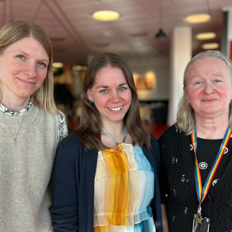 Linnea Carles, Anna-Karin Ernö och Alicja Lissenko. Studievägledare på DSV. Foto: Carina Bergholm