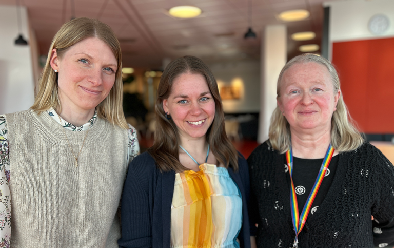 Linnea Carles, Anna-Karin Ernö och Alicja Lissenko. Studievägledare på DSV. Foto: Carina Bergholm